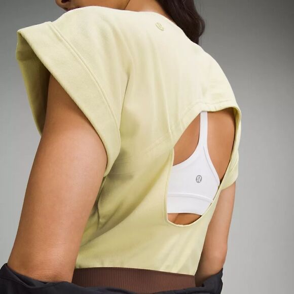 Lululemon Heavyweight Cotton T-Shirt Bodysuit. Pale Yellow. Size Large. NWT - Picture 5 of 11